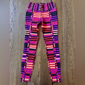 Nike Multicolor Striped Leggings SMALL